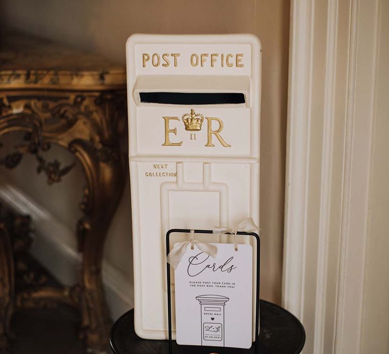 Wedding card postbox in cream