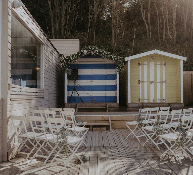 Intimate beach hut wedding 