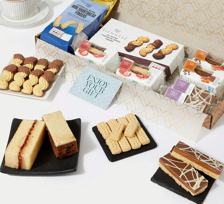 Afternoon tea letterbox gift with cakes, biscuits, tea and more