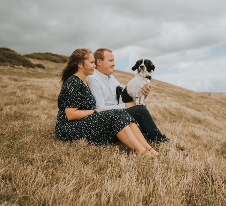 Newly engaged couple at  Durdle Door