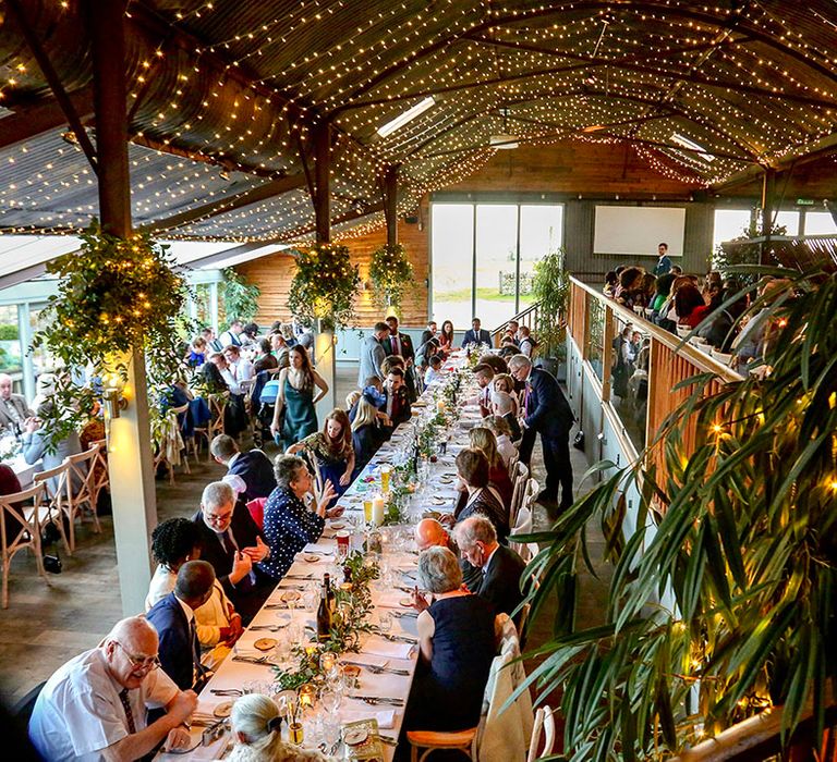 Rustic wedding venue set up at the Stone Barn