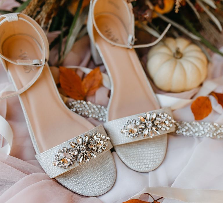 Bridal shoes complete with embellishment 