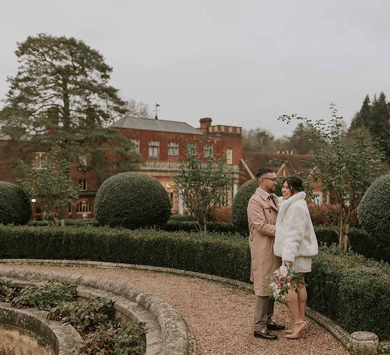 Newlyweds at Leatherhead Registry Office, Wotton House