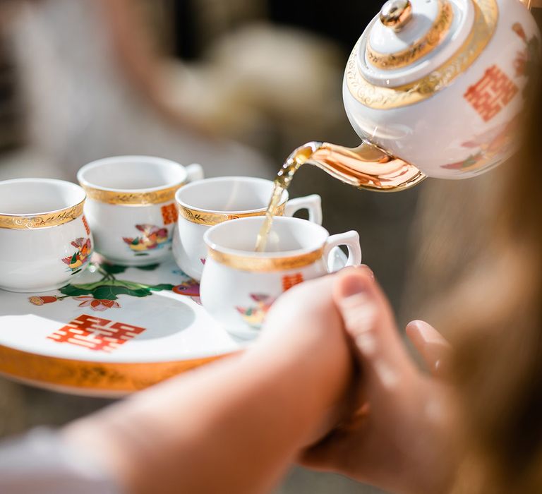 Modern styled Chinese Tea Ceremony at Carlowrie Castle 