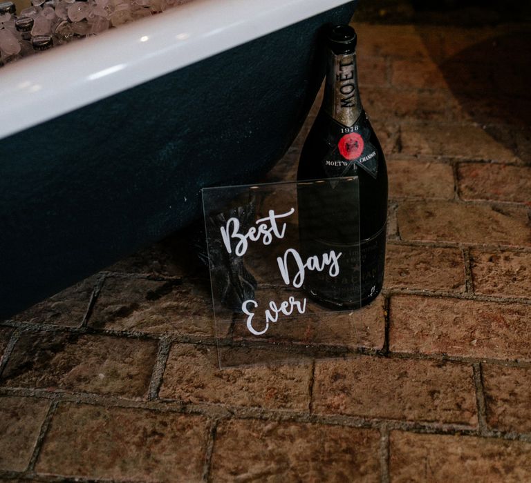 Booze bath at High Billinghurst Farm wedding