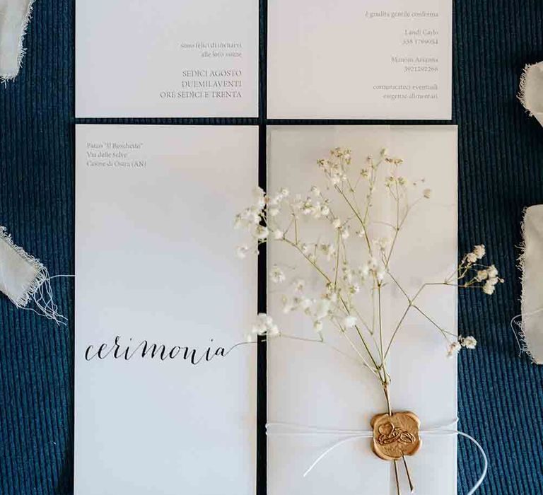 Stationery for romantic Italian wedding