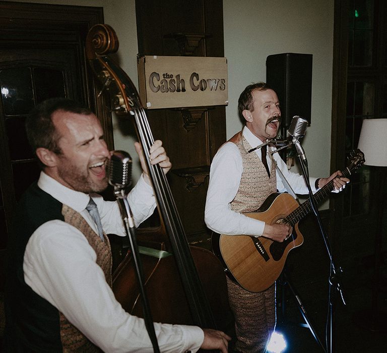 The Cash Cows wedding band performing for the wedding entertainment 