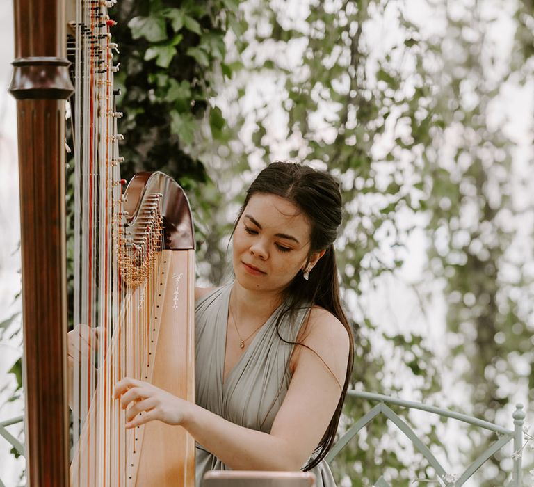 Harpist plays songs from the couple's favourite movies at the ceremony 