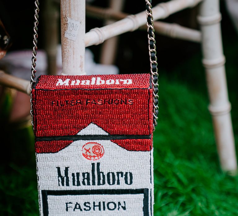 Cigarette box bag for wedding guest