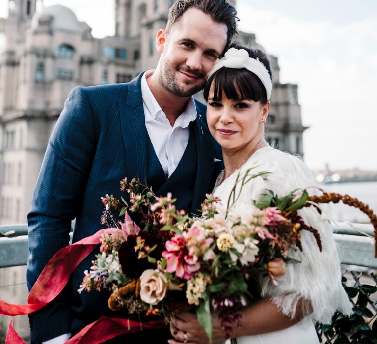 Bride and groom portrait by Amy Faith Photography