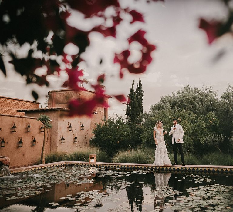 Bride and groom portrait at Marrakech wedding by Pablo Laguia