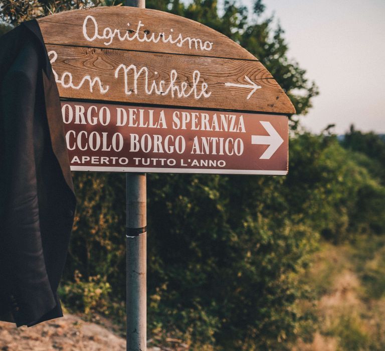 Wedding sign for Tuscany Italy Wedding