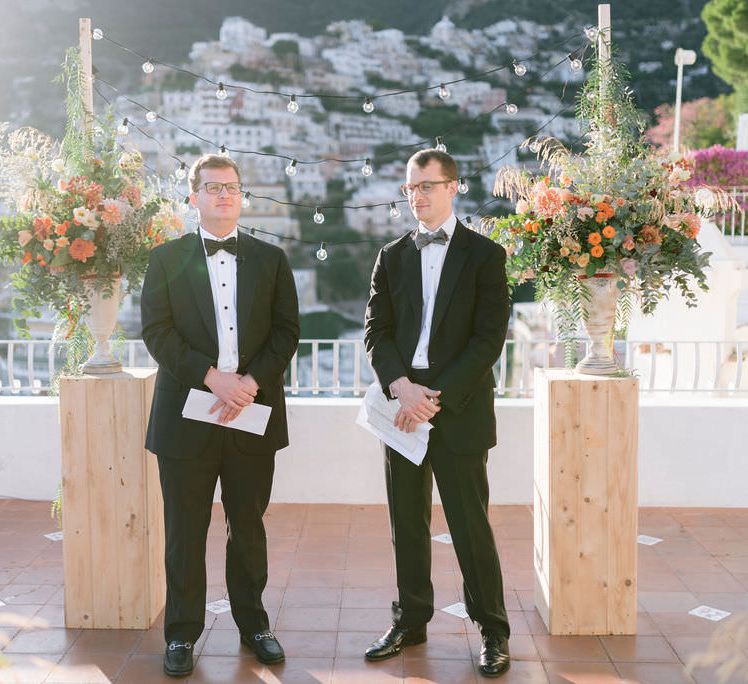 The ceremony was officiated by one of the bride's brothers