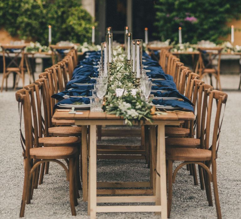 Rustic outdoor wedding table for Tuscany Italy Wedding