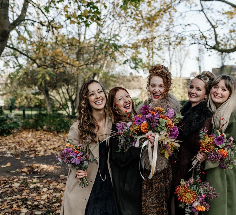 Beautiful bride with wedding guests