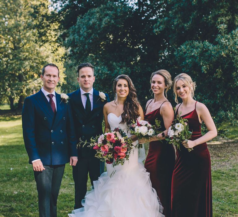 Autumnal wedding party photography