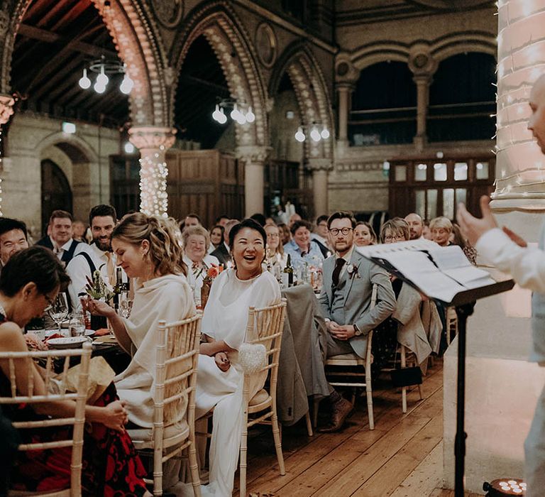 Groom gives speech on wedding day