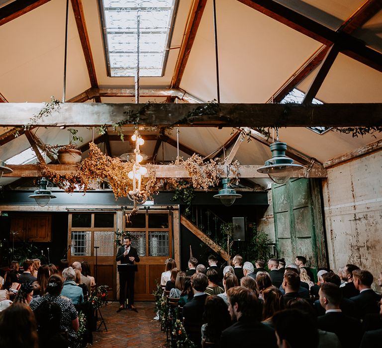 Rustic wedding venue at the Clapton Country Club in London