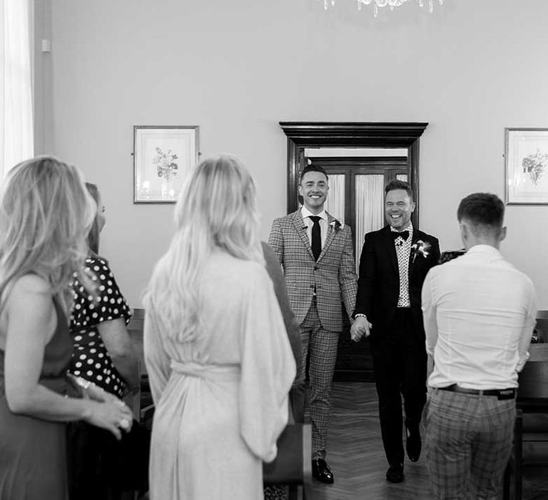 Wedding guests gather at Chelsea Old Town Hall