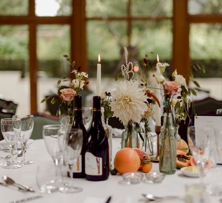 Beautiful wedding table decor at Larmer Tree Gardens wedding