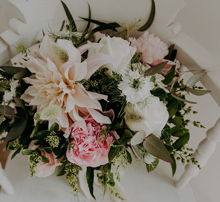 romantic blush pink wedding bouquet 