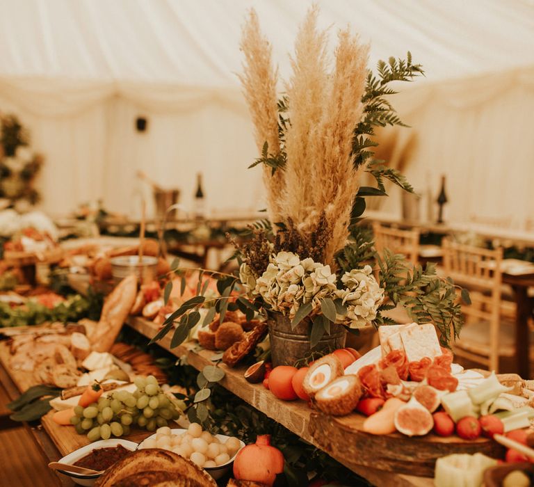 Rustic sharing platter for at home wedding 