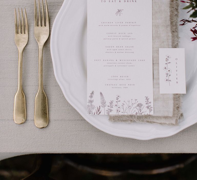 Romantic floral wedding stationery by Pale Press London