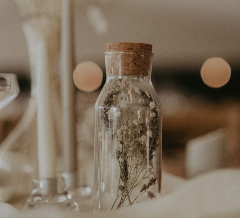 DIY glass bottle wedding decor