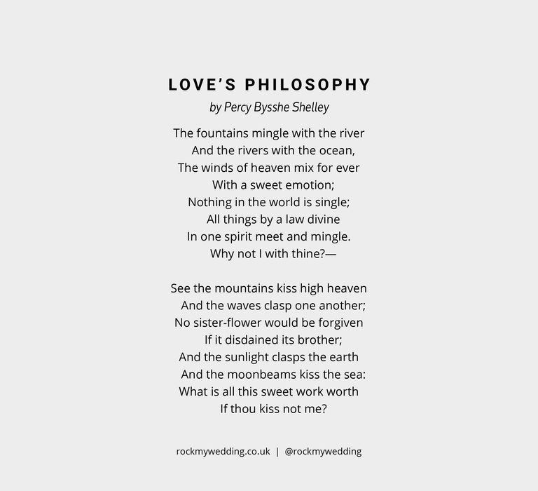 love's philophosy percy bysshe shelley