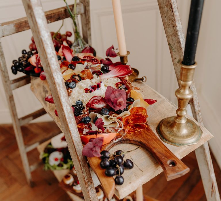 Charcuterie boards and grazing tables for French wedding 