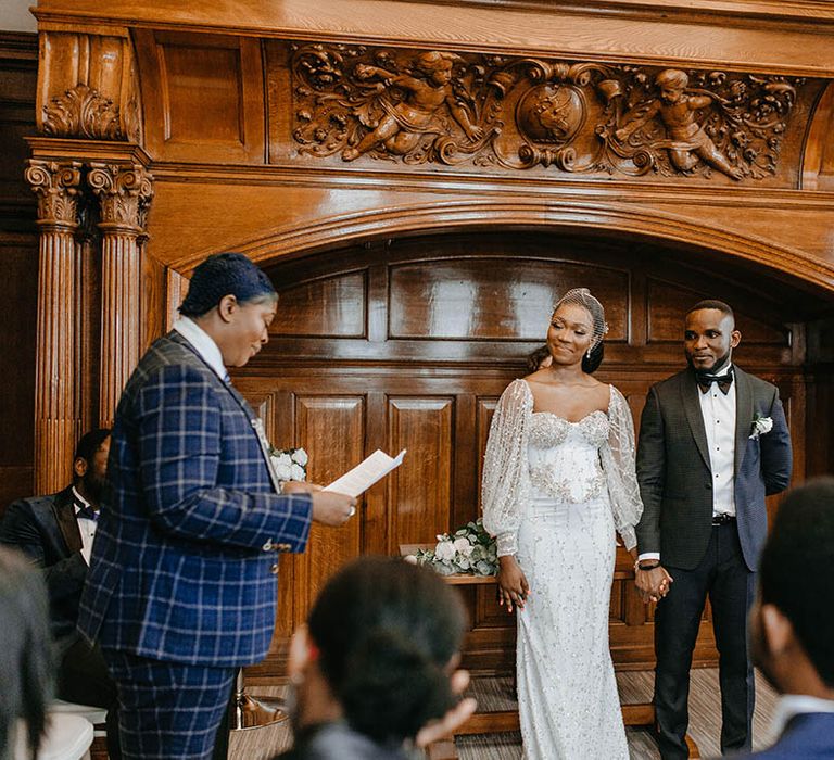 Bride & groom during wedding ceremony 