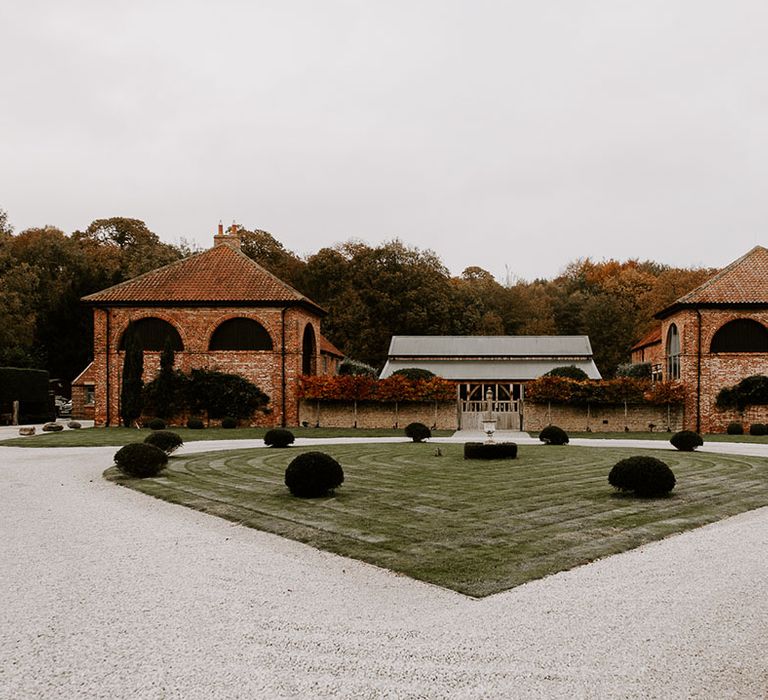 Landscape shot of the rustic wedding venue, Hazel Gap Barn