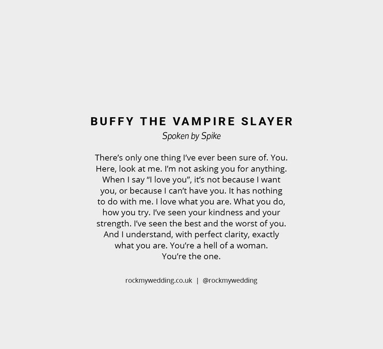 Buffy The Vampire Slayer | Wedding Readings From Movies/TV Shows