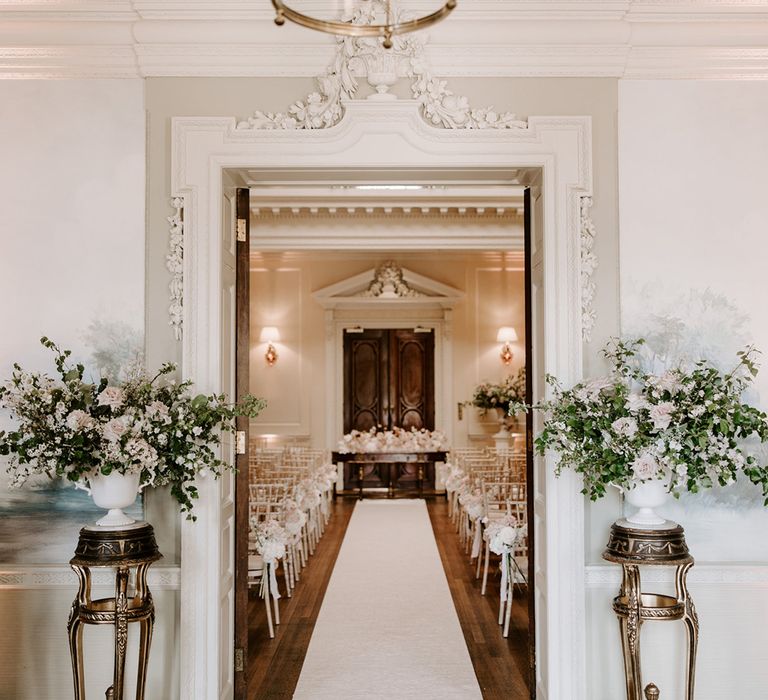 Hedsor House country house wedding venue entrance to the wedding ceremony room 