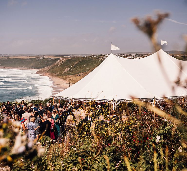 coastal marquee Sennen Cove wedding 