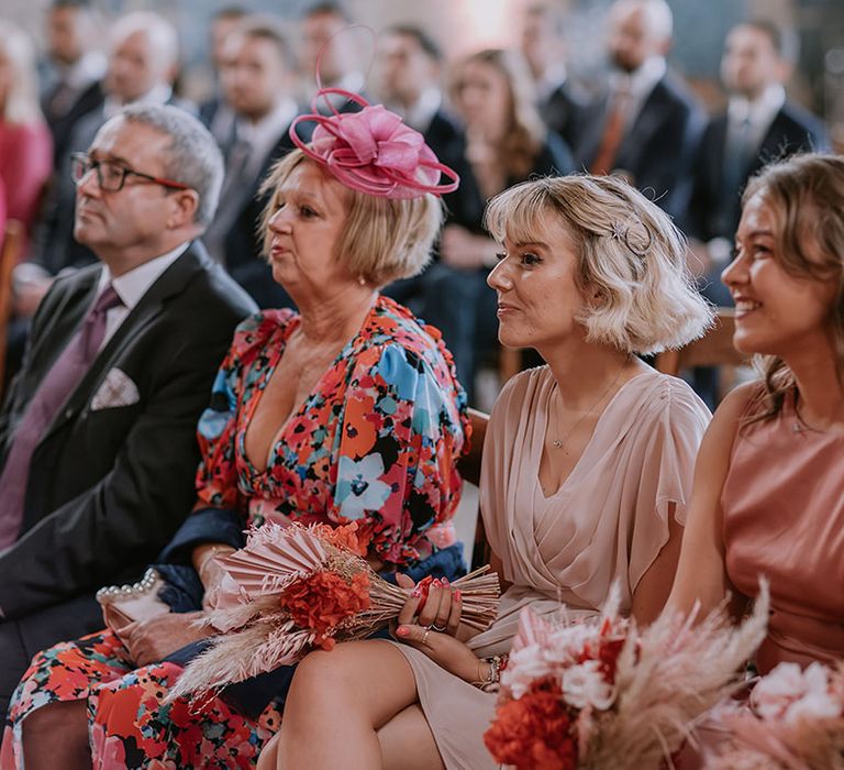 The Bedford and Asylum Chapel wedding with bridesmaid dresses in pink wedding outfits 