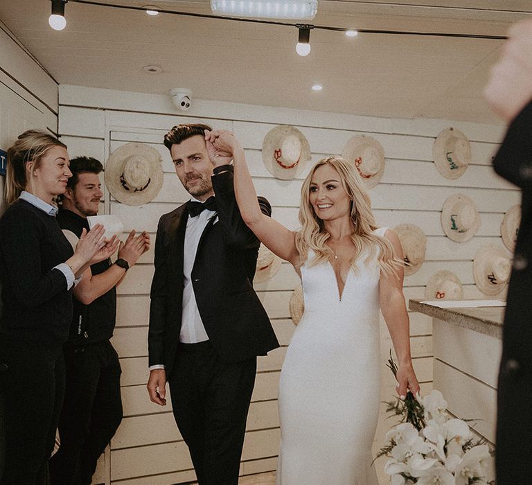 Bride and groom make their entrance 