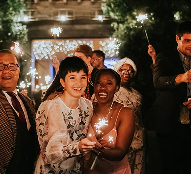 Brides with sparklers dancing, music for weddings