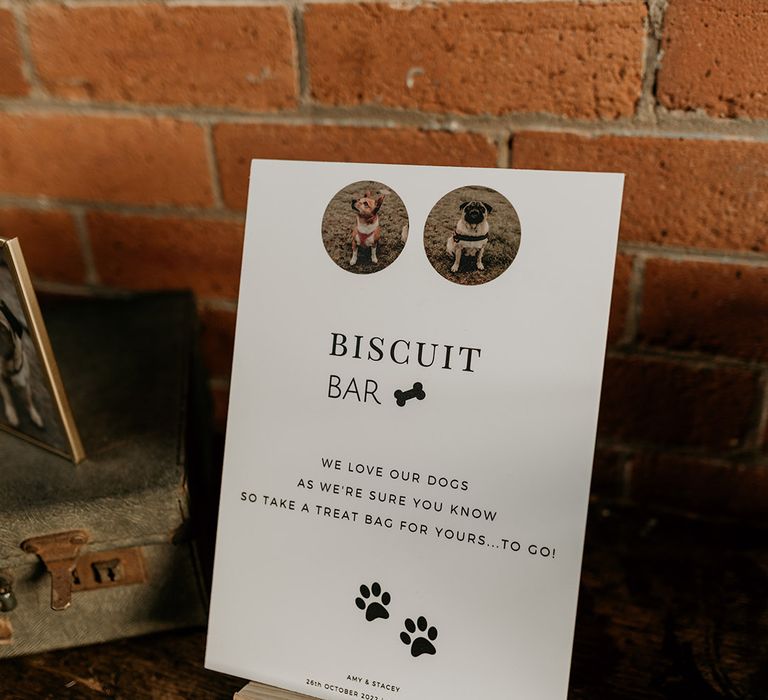 Biscuit bar for pet dogs at wedding 