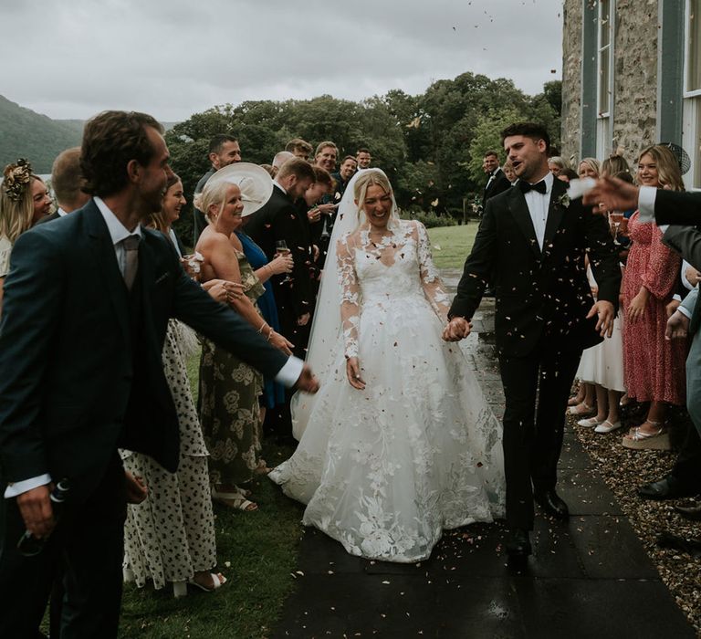 Confetti moment at Silverholme Manor wedding venue in the Lake District 