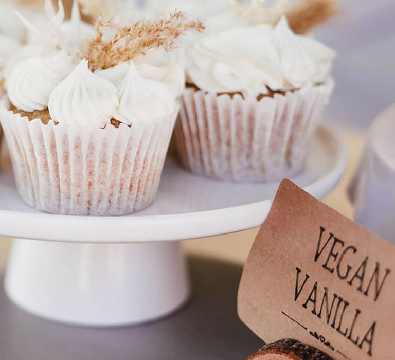 Vegan vanilla cupcakes for eco conscious wedding day 