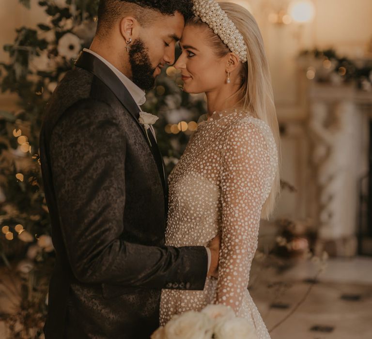 bride and groom intimate wedding portrait by Pierra G Photography