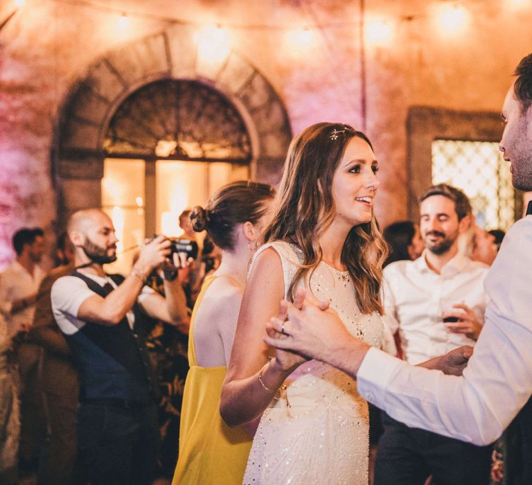 Bride and groom dancing at Italy Wedding