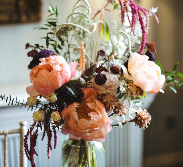 coral peony wedding flowers 