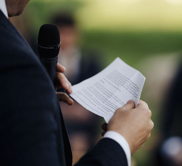 Wedding reception speeches on paper 