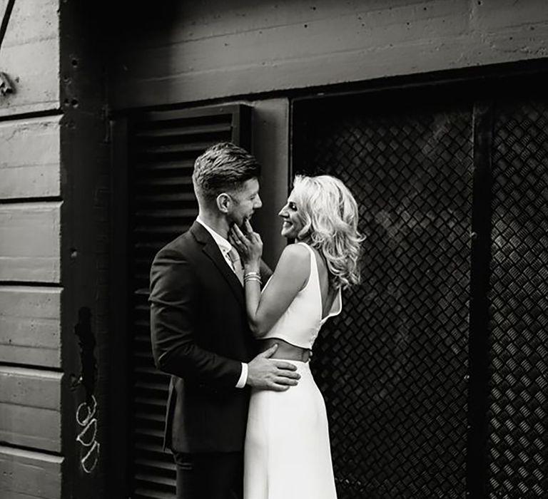 Ace Hotel London wedding with stylish bride in bespoke bridal separates by Agnes Black Photography