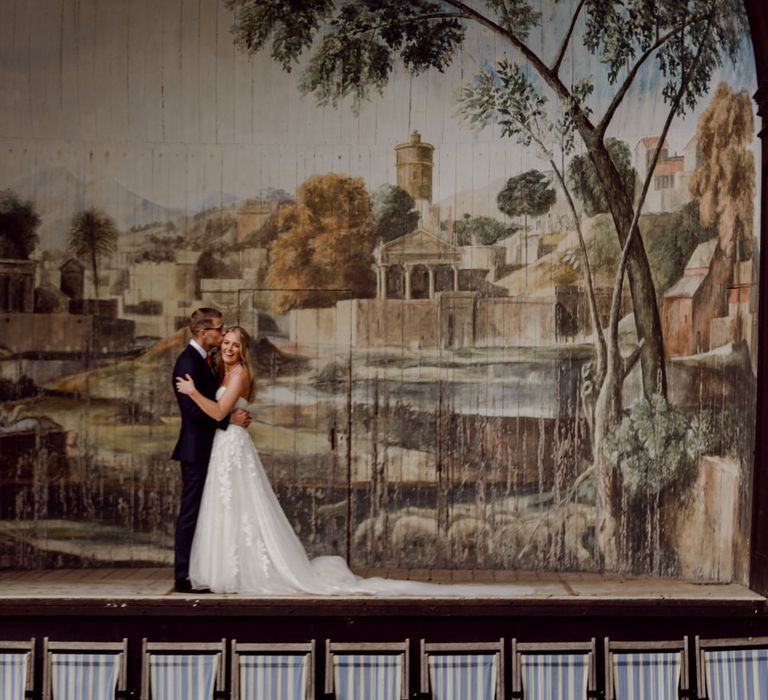 Bride and groom at Larmer Tree Gardens Wedding