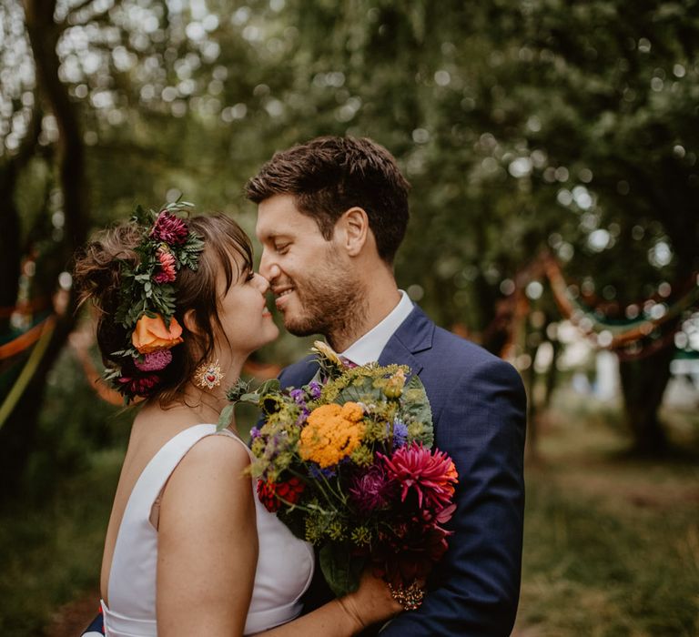 bride and groom portrait by Camilla Andrea Photography