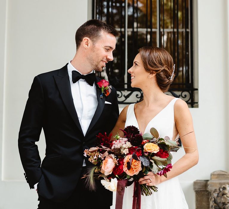 Bride and groom portrait by Fiona Kelly Photography