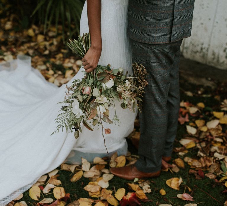 Green autumn wedding bouquet 